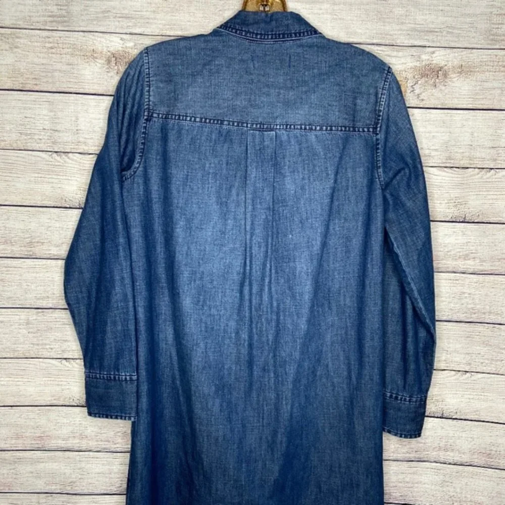 Madewell Chambray Long Sleeve Shirtdress Size S - Picture 3 of 6